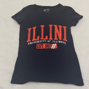 University of Illinois UIUC Short Sleeve V Neck Tshirt Size S
